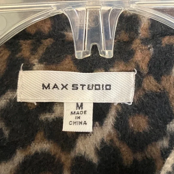 Max Studio Leopard Print Pea Coat - Picture 2 of 10